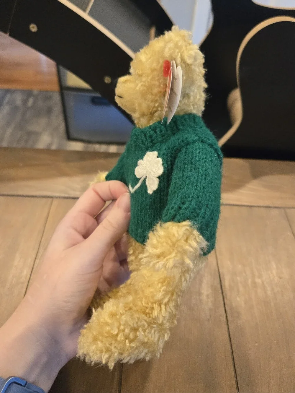 Vintage Ty Attic Shamrock Bear Blarney Jointed Stuffed Animal 1993 New